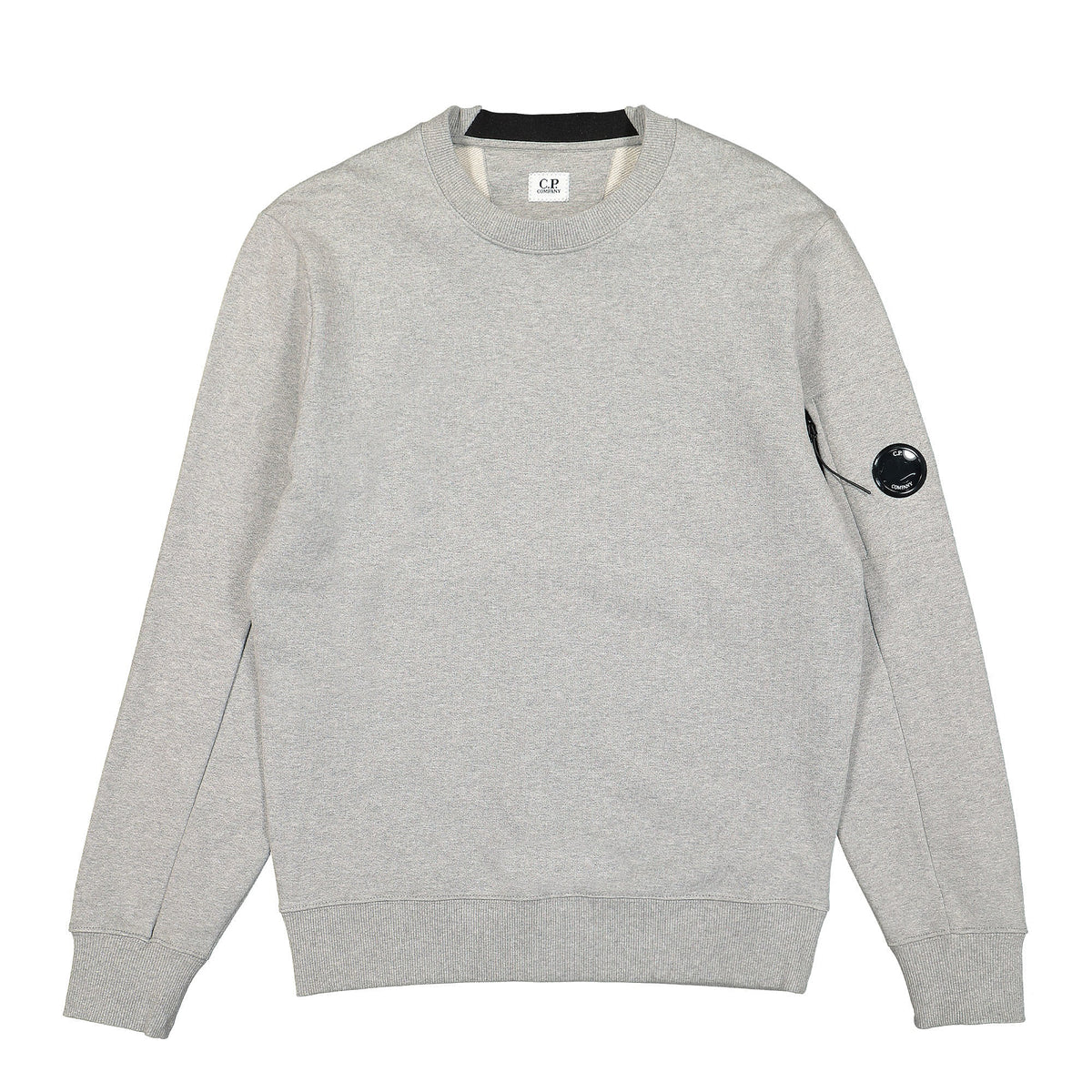 C.P. Company Diagonal Raised Fleece Crew Neck Sweatshirt Grey Melange Sweatshirts 12CMSS022A-005086W M93 | Overkill