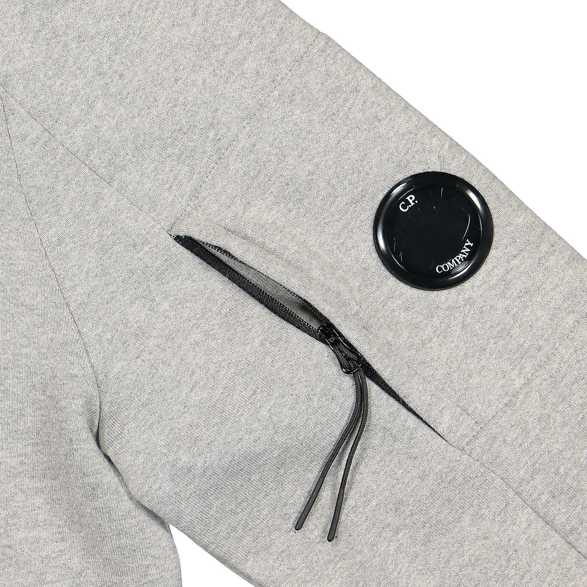 C.P. Company Diagonal Raised Fleece Crew Neck Sweatshirt Grey Melange Sweatshirts Detailfoto | Overkill