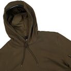 C.P. Company Diagonal Raised Fleece Pullover Hoodie Ivy Green Hoodies Close-up | Overkill