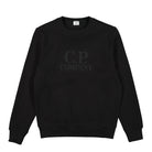 C.P. Company Diagonal Raised Fleece Logo Sweatshirt Black Sweatshirts 12CMSS024A-005086W 999 | Overkill
