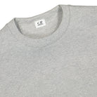C.P. Company Diagonal Raised Fleece Logo Sweatshirt Grey Melange Sweatshirts Close-up | Overkill