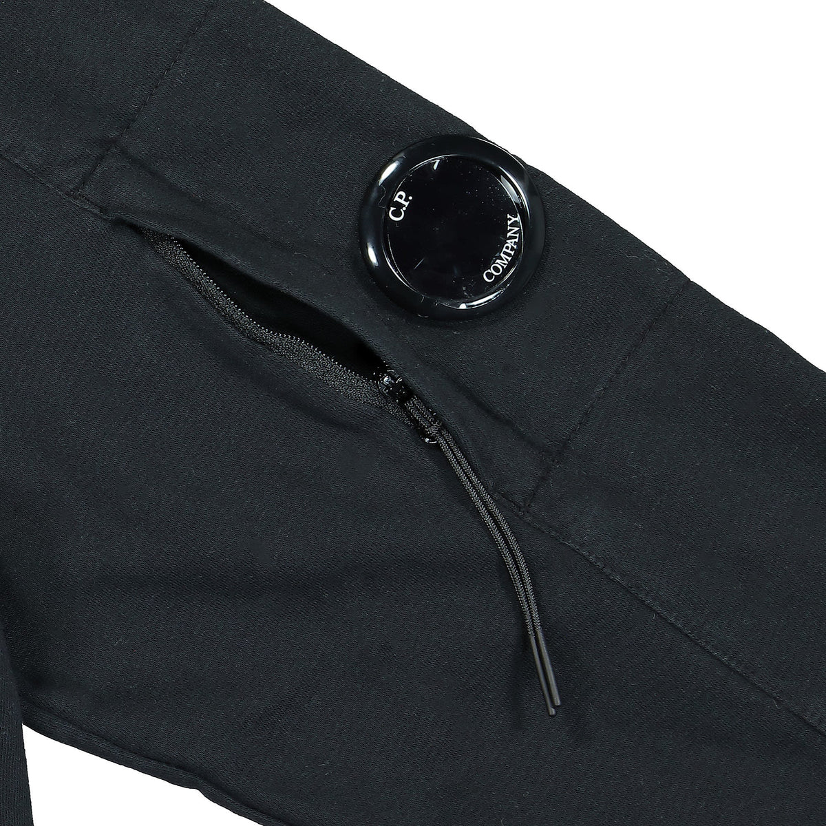 C.P. Company Light Fleece Crew Neck Sweatshirt Black Sweatshirts Detailfoto | Overkill