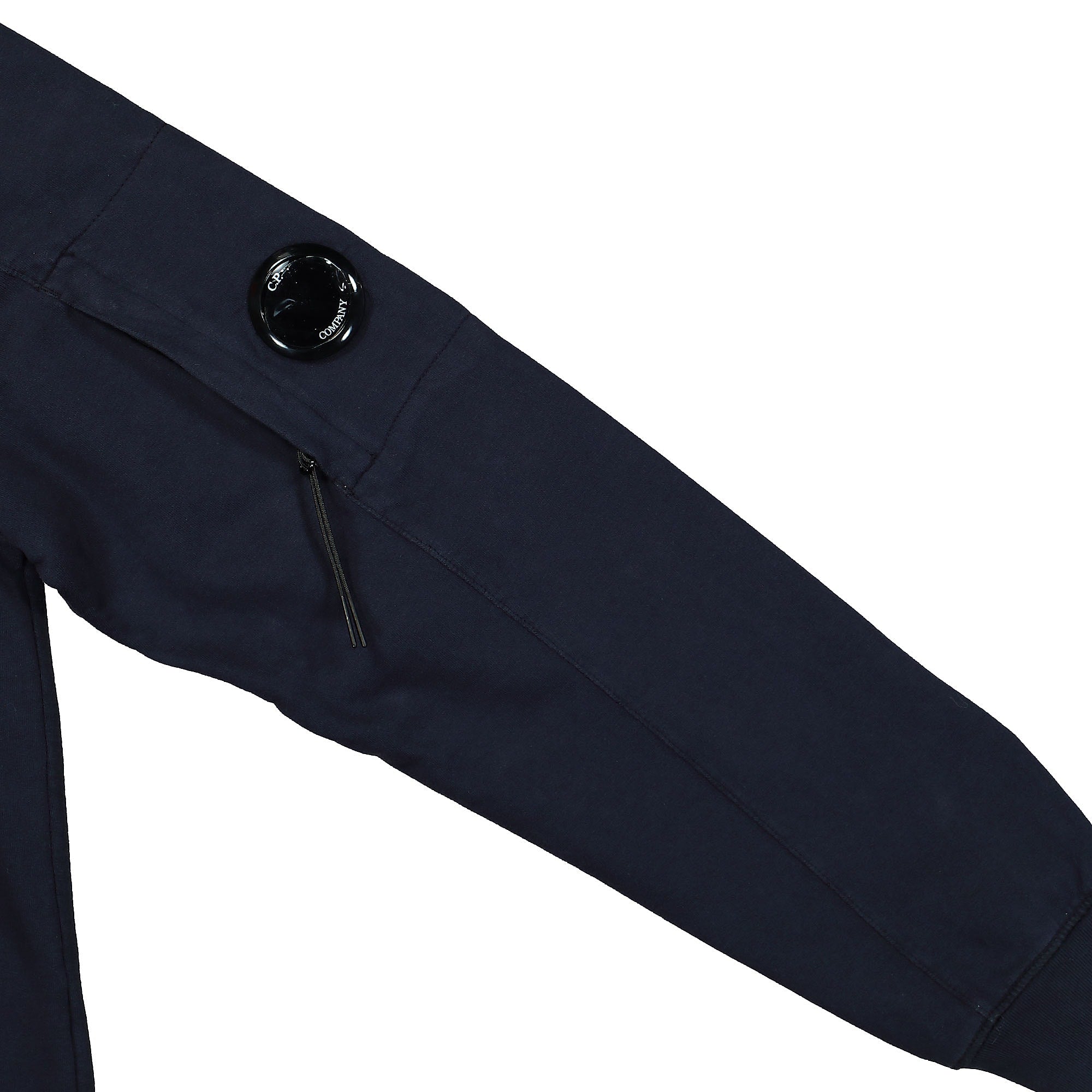 C.P. Company Light Fleece Zipped Hoodie Total Eclipse Hoodies Detail view 1 | Overkill