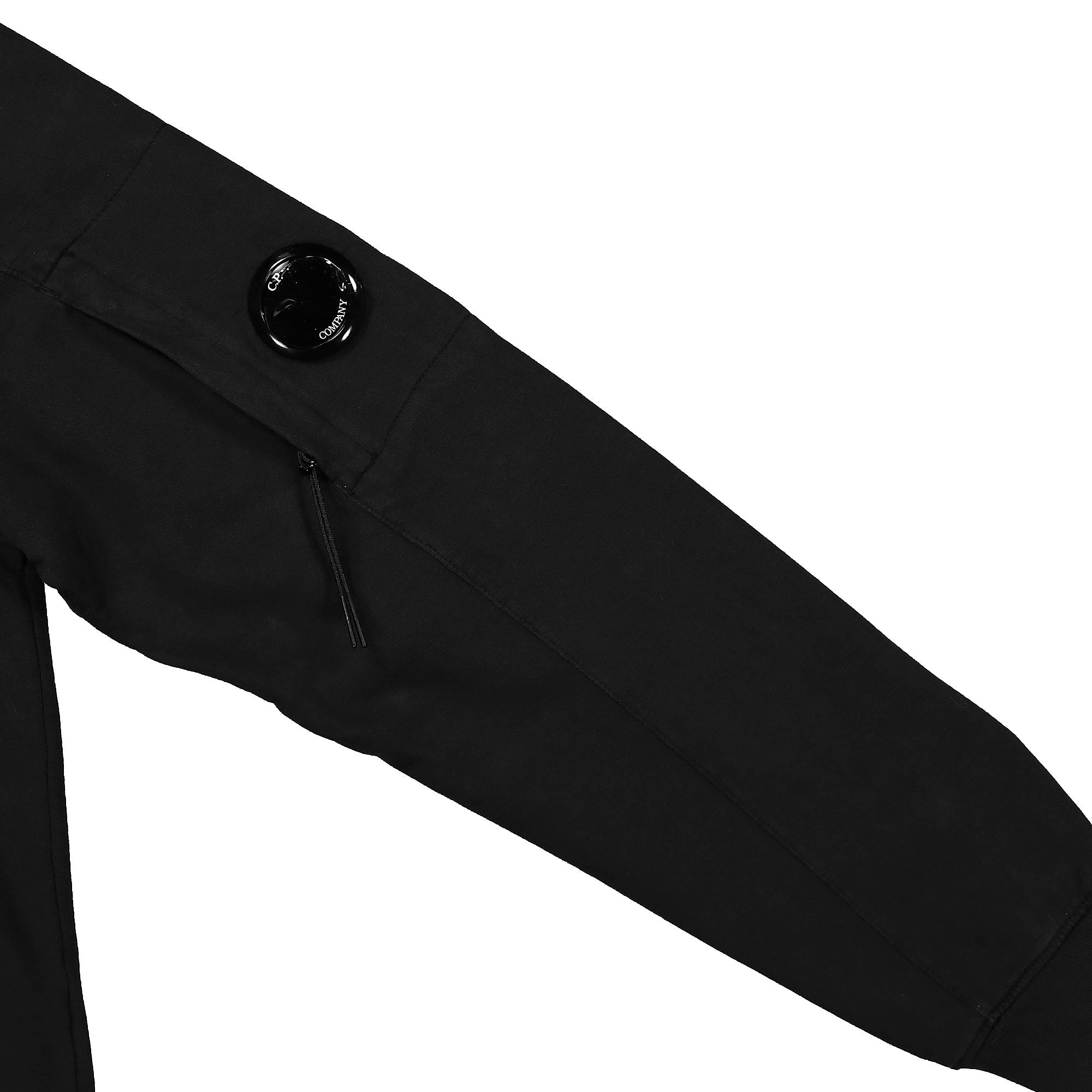 C.P. Company Light Fleece Zipped Hoodie Black Hoodies Detail view 1 | Overkill