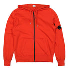 C.P. Company Light Fleece Zipped Hoodie Fiery Red Hoodies 12CMSS034A-002246G 455 | Overkill
