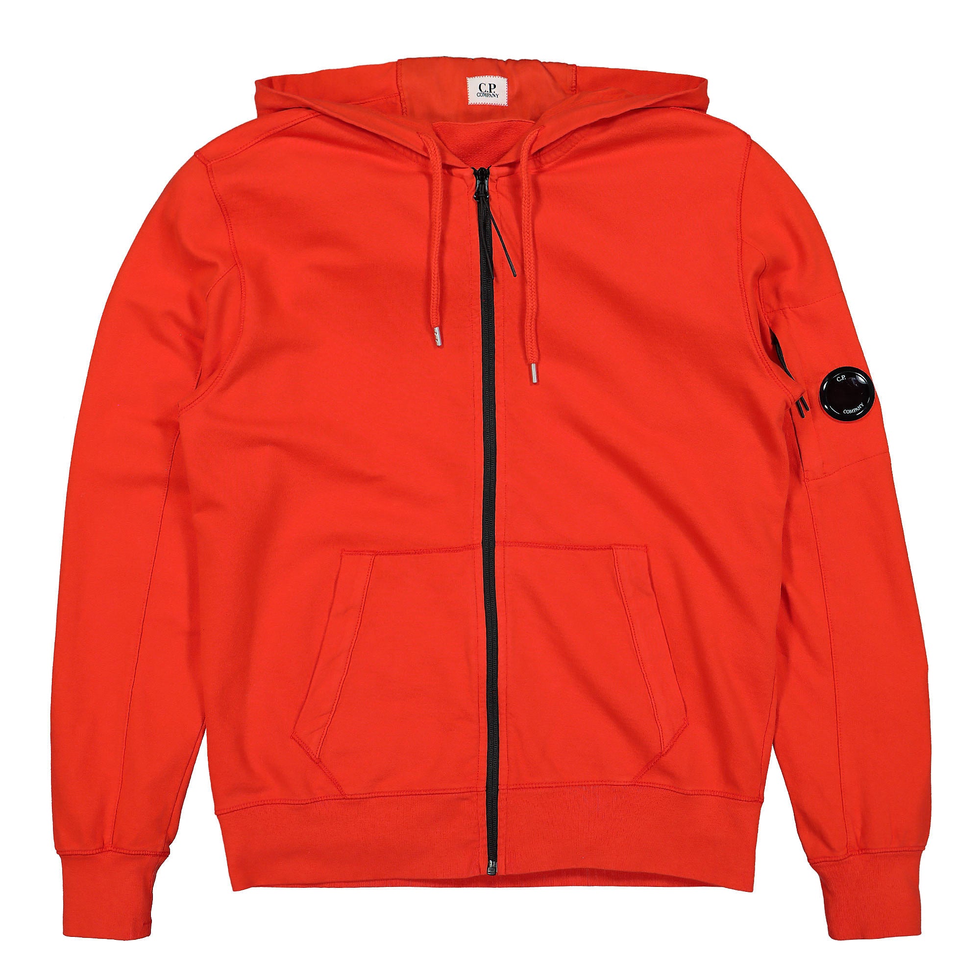 C.P. Company Light Fleece Zipped Hoodie Fiery Red Hoodies 12CMSS034A-002246G 455 | Overkill