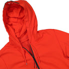 C.P. Company Light Fleece Zipped Hoodie Fiery Red Hoodies Close-up | Overkill