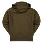 C.P. Company Diagonal Raised Fleece Split Goggle Hoodie Ivy Green Hoodies Material | Overkill