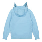C.P. Company Diagonal Raised Fleece Split Goggle Hoodie Sky Blue Hoodies Material | Overkill