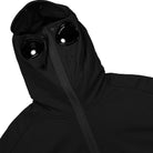 C.P. Company Diagonal Raised Fleece Split Goggle Hoodie Black Hoodies Detailfoto | Overkill