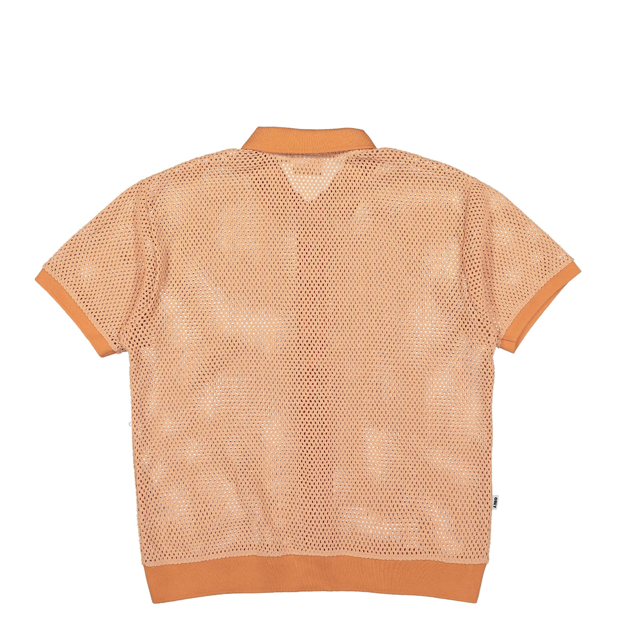 Obey Grove Button-Up Polo Peach Sand Shirts Material | Overkill