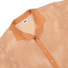 Obey Grove Button-Up Polo Peach Sand Shirts Close-up | Overkill
