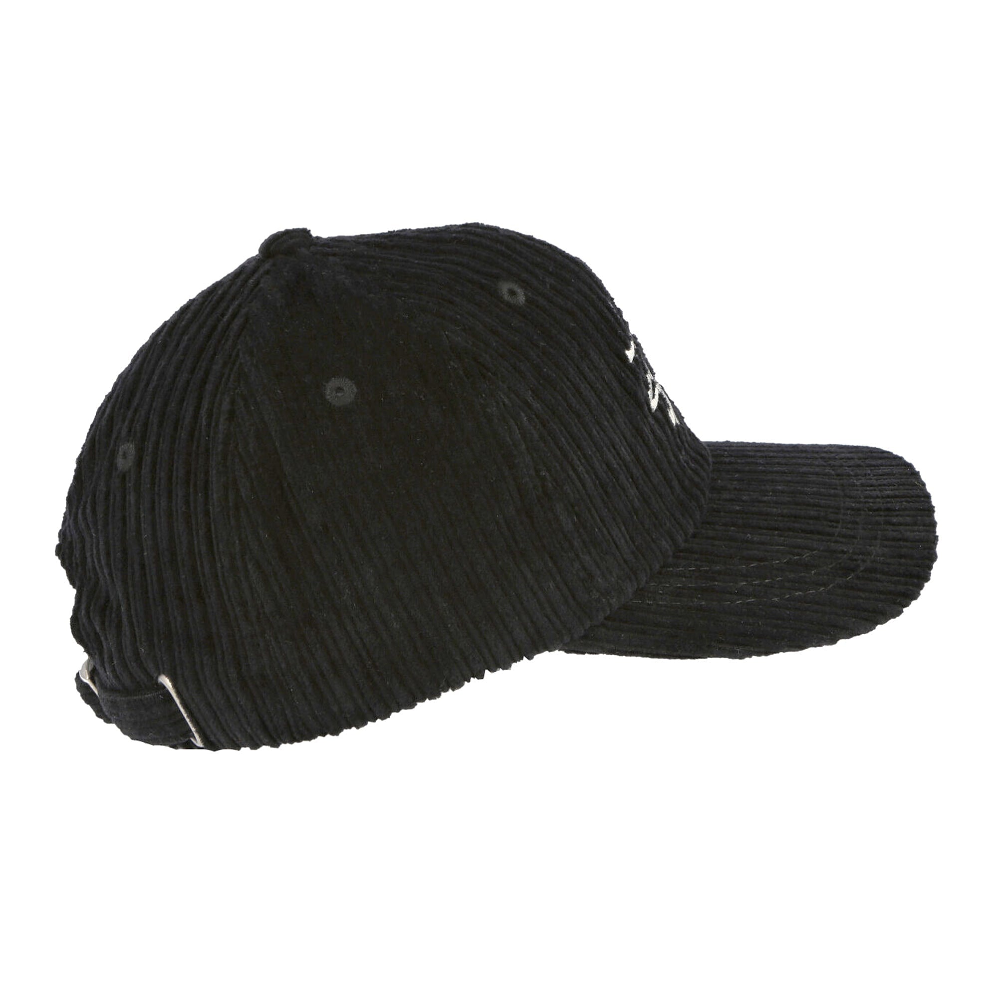 Stussy Corduroy Big Logo Low Pro Cap Black Caps Close-up | Overkill