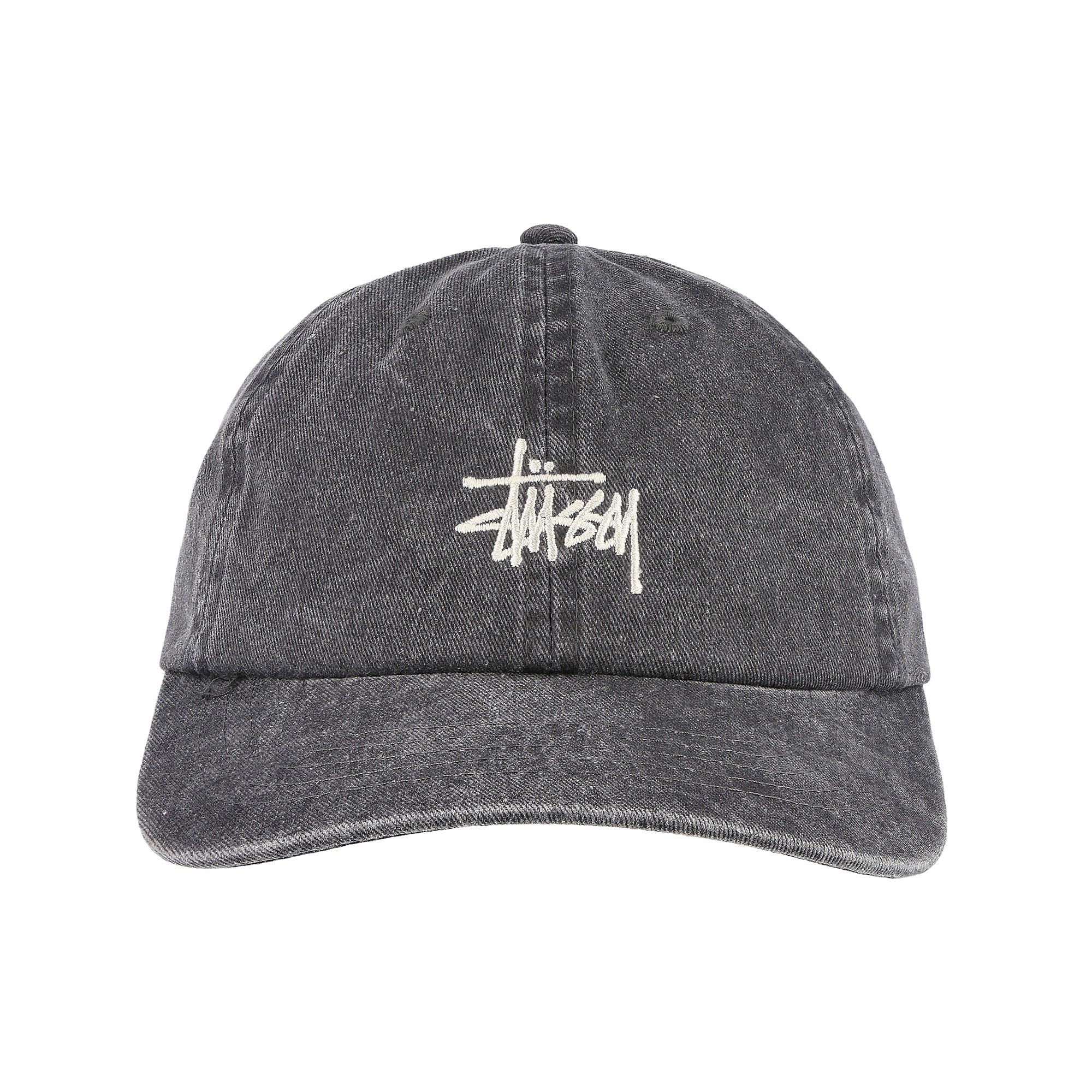 Stussy Washed Stock Low Pro Cap Charcoal Caps Detailfoto | Overkill