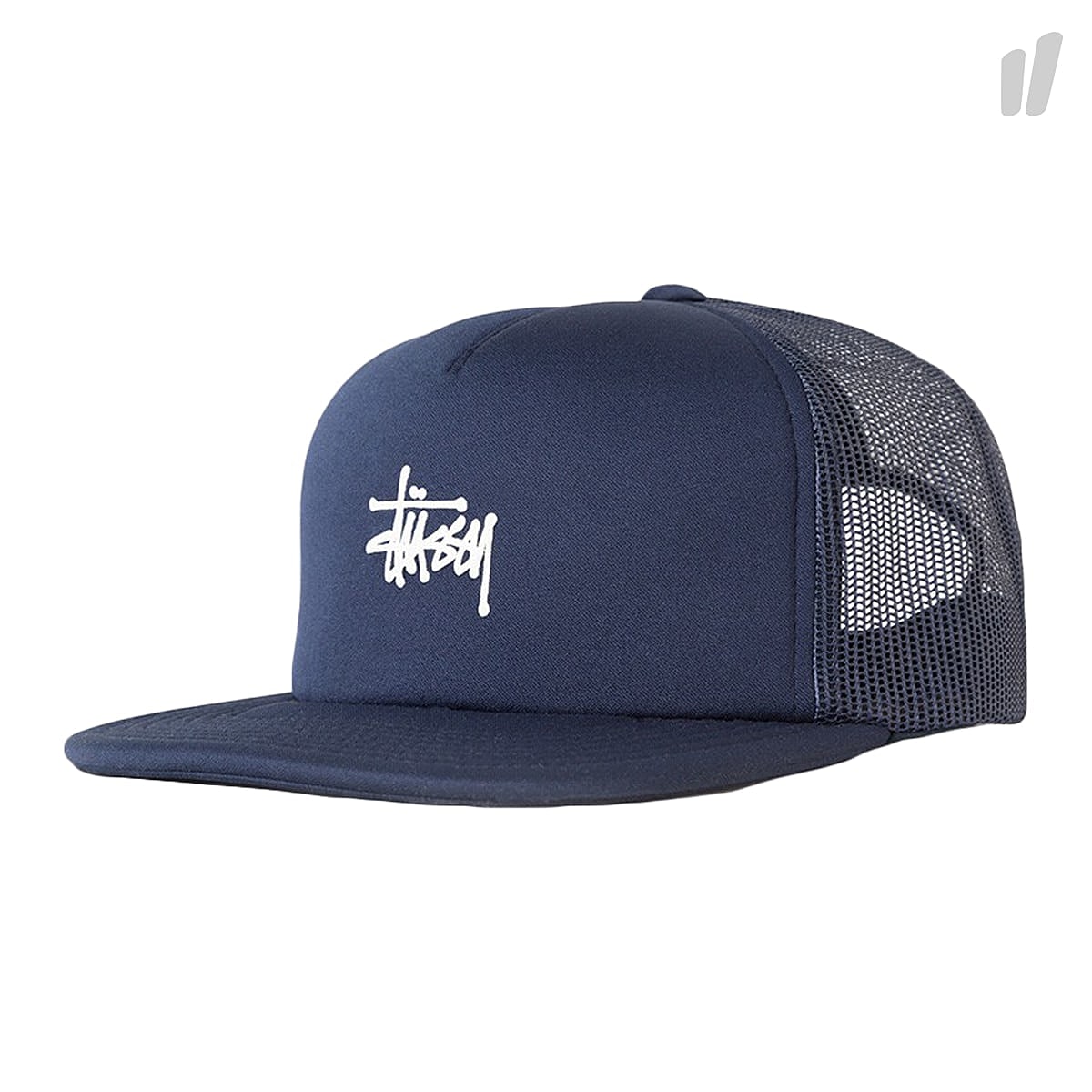 Stussy Puff Print Stock Trucker Cap Navy Caps 131703 / 0806 | Overkill