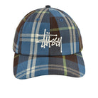 Stussy Big Logo Madras Plaid Low Pro Blue Caps Detailfoto | Overkill