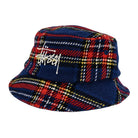 Stussy Big Logo Plaid Bucket Hat Blue Bucket Hats 1321014 / 0801 | Overkill