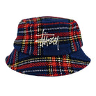 Stussy Big Logo Plaid Bucket Hat Blue Bucket Hats Detailfoto | Overkill