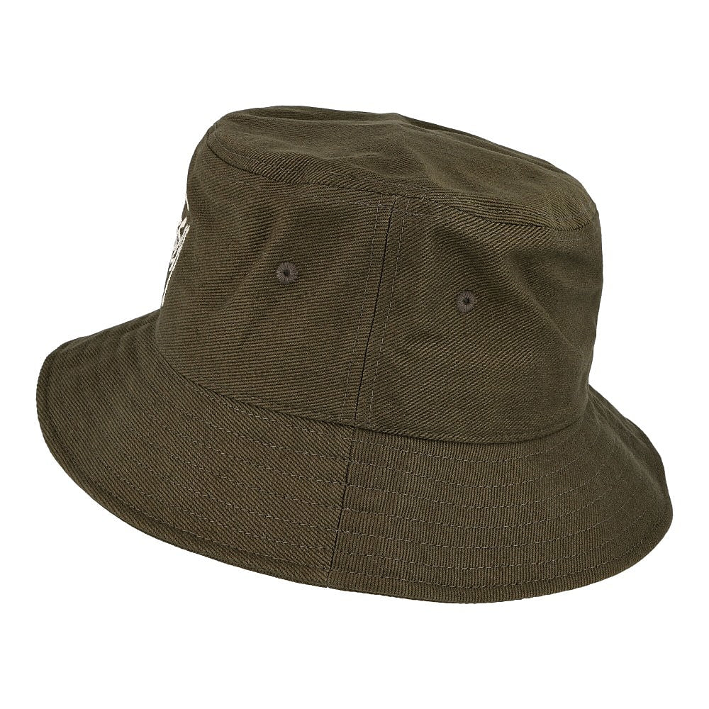 Stussy Big Logo Twill Bucket Hat Olive Bucket Hats  Material | Overkill