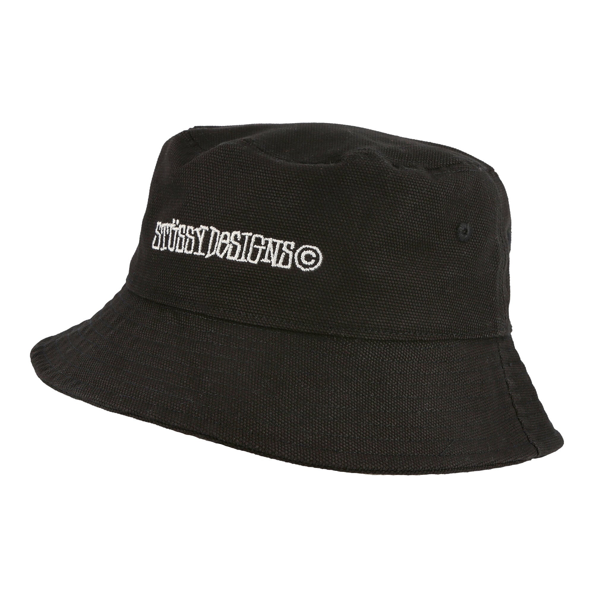 Stussy Canvas Wide Brim Bucket Hat Black Bucket Hats 1321043 / 0001 | Overkill