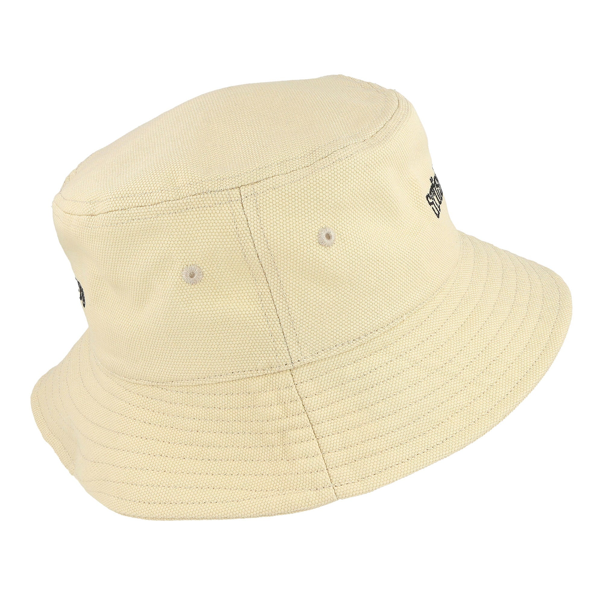 Stussy Canvas Wide Brim Bucket Hat Natural Bucket Hats Close-up | Overkill