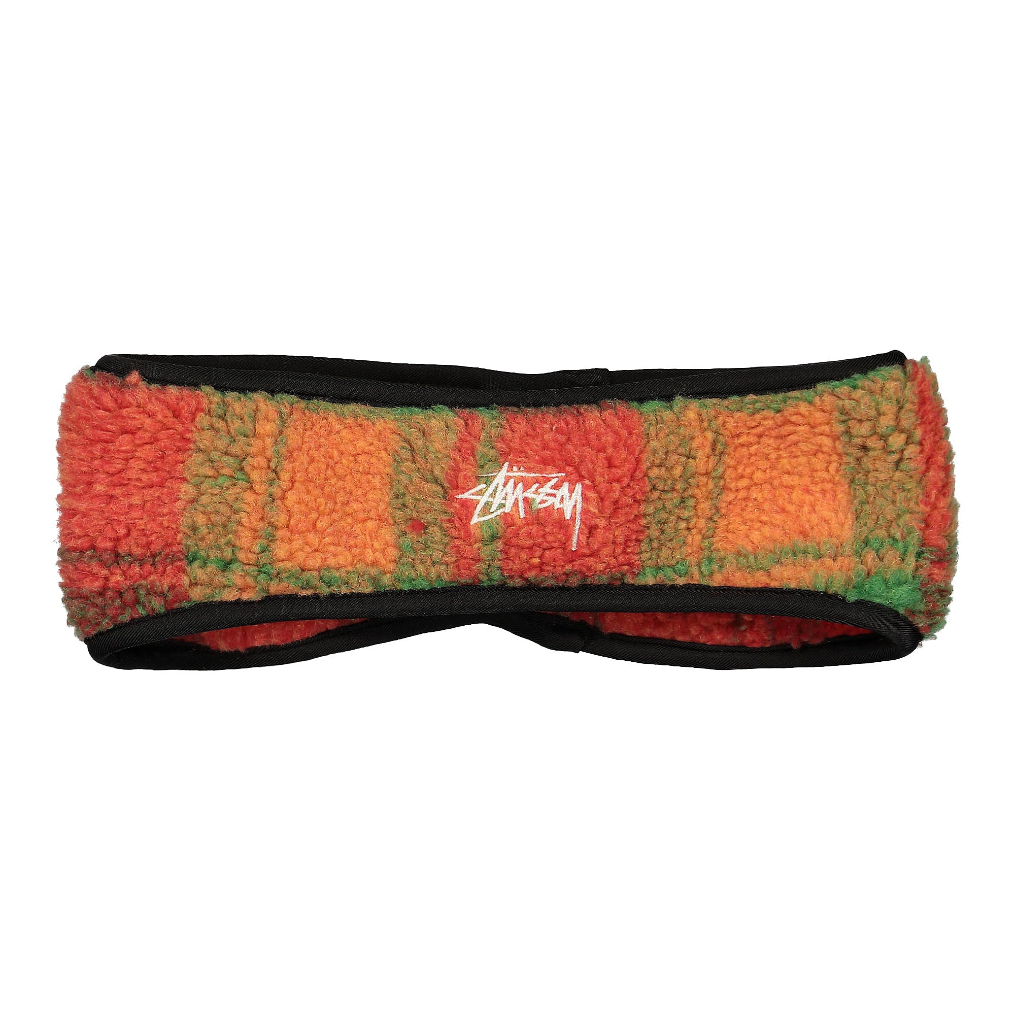 Stussy Plaid Polar Fleece Headband Orange Headbands 1321065 / 0602 | Overkill
