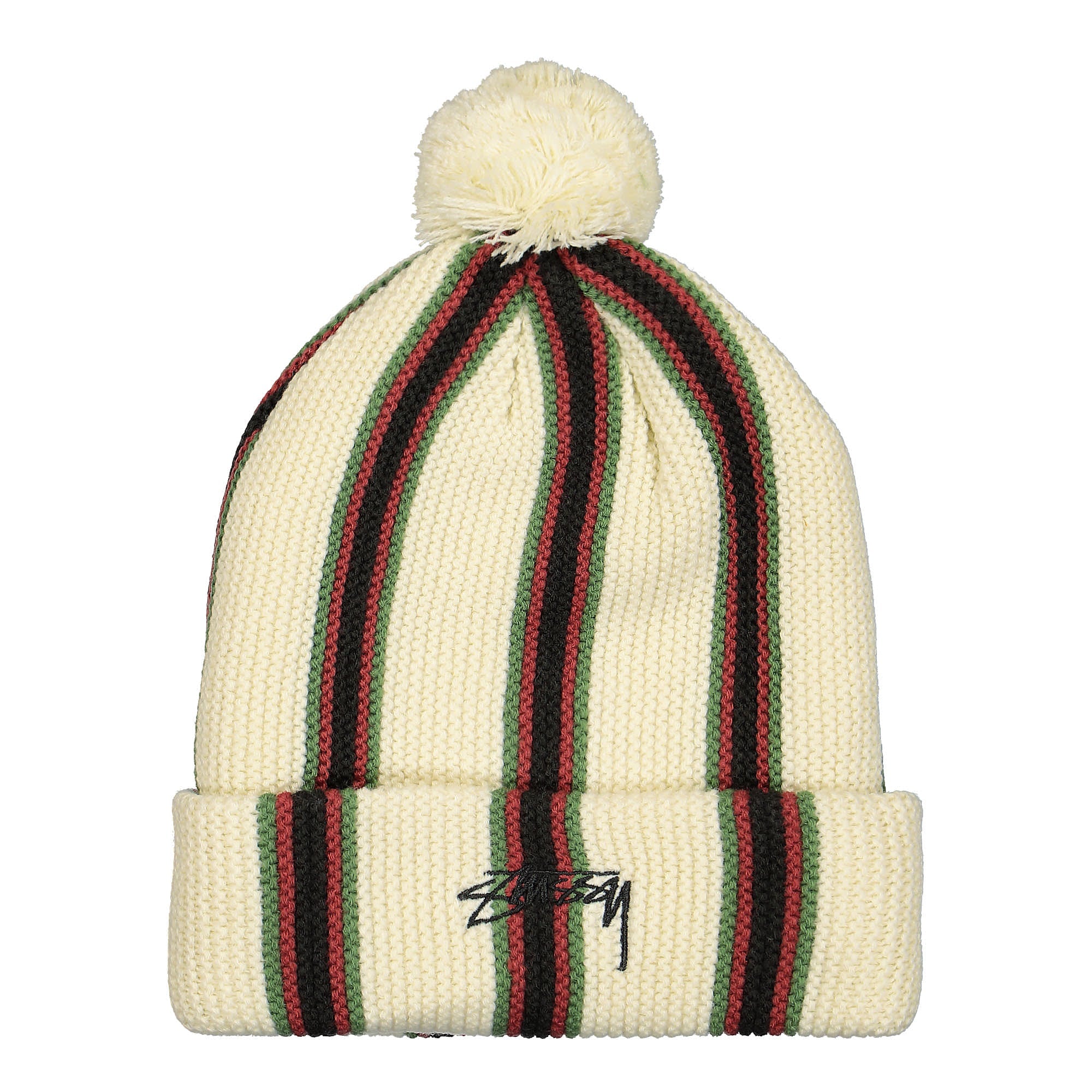 Stussy Striped Pom Beanie Ecru Beanies 1321079 / 1245 | Overkill