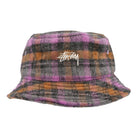 Stussy Brushed Plaid Bucket Hat Purple Bucket Hats Detailfoto | Overkill