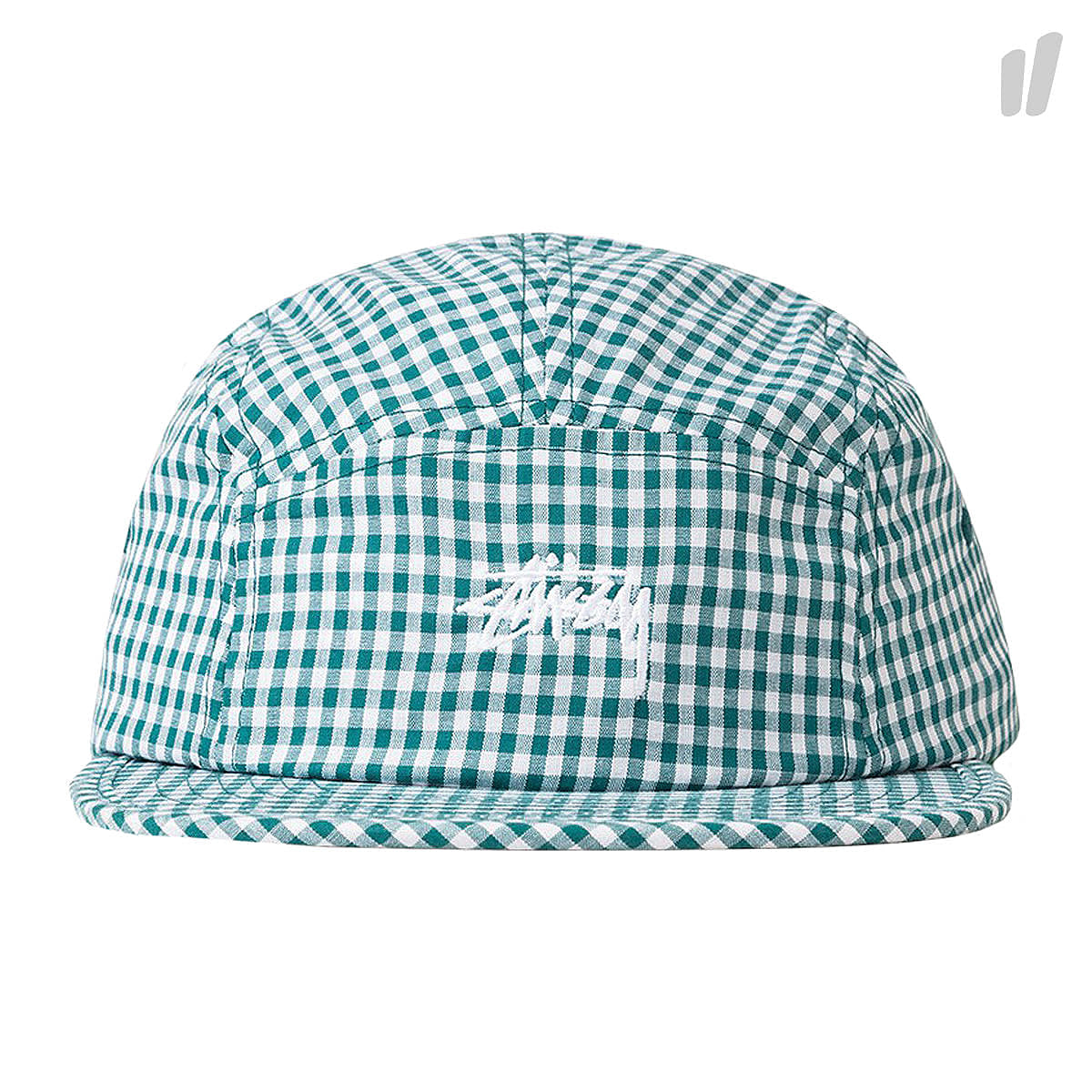Stussy Gingham Stock Camp Cap Green Caps 132833 / 0401 | Overkill