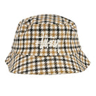 Stussy Big Logo Check Plaid Bucket Mustard Bucket Hats 132963 / 0203 | Overkill
