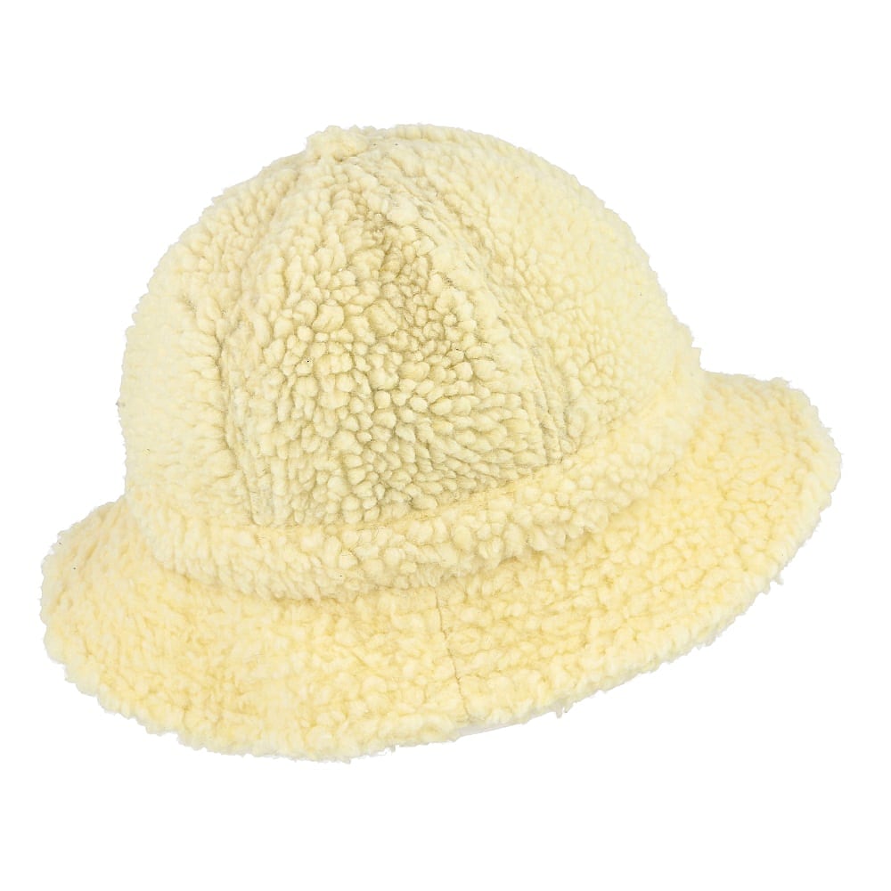 Stussy Sherpa Fleece Bell Bucket Hat Natural Bucket Hats Close-up | Overkill