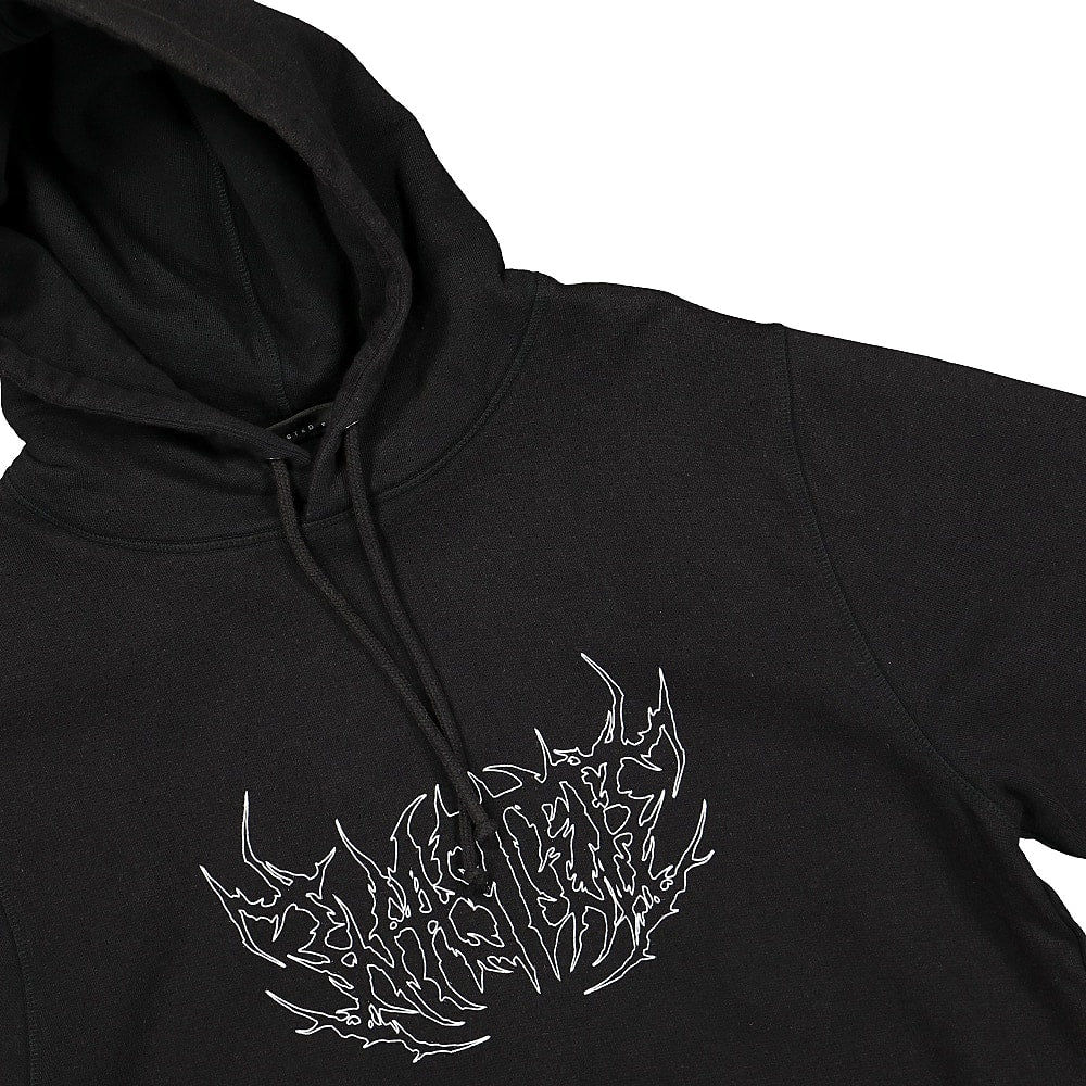 Wasted Paris Shadow Faded Hoodie Faded Black Hoodies Close-up | Overkill