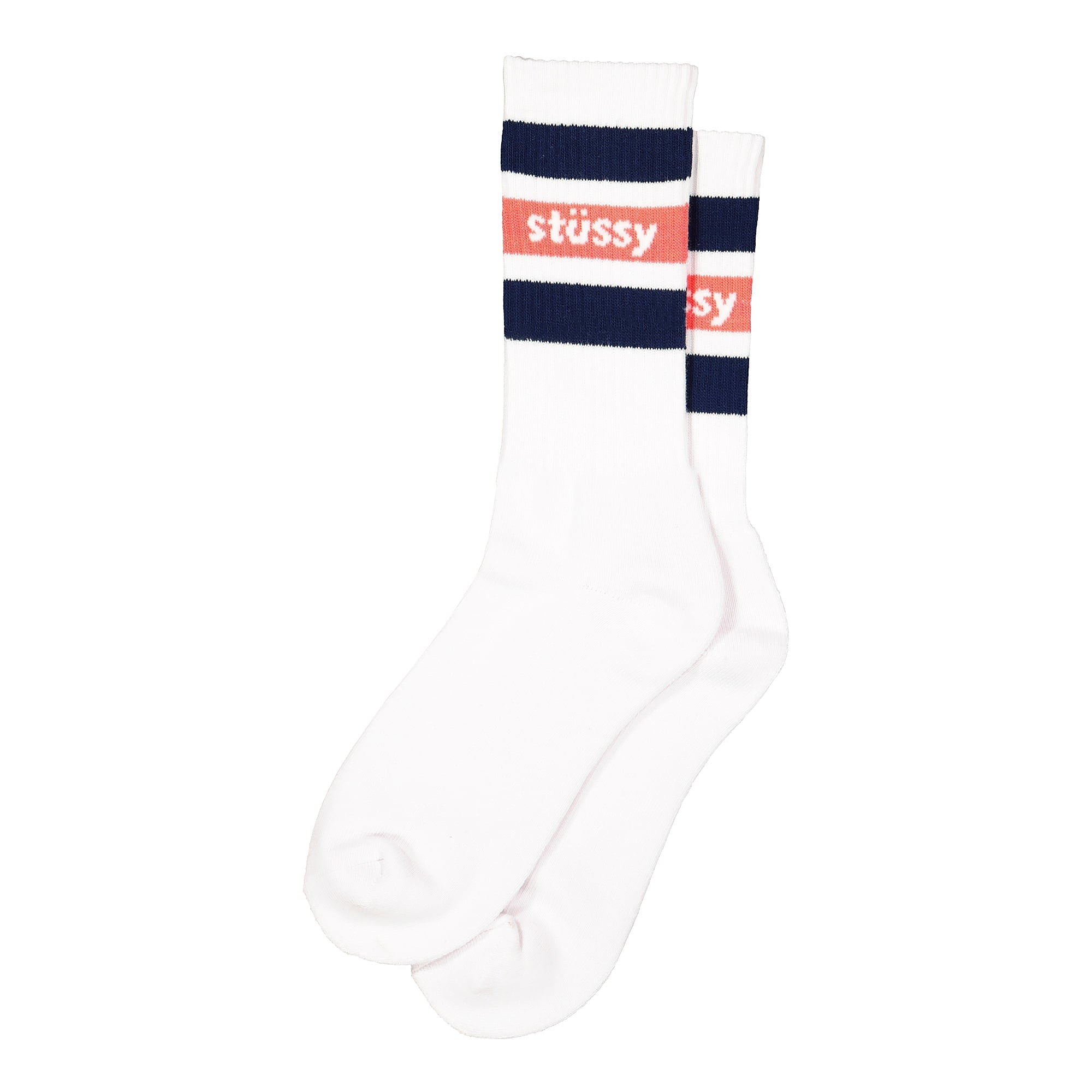 Stussy Stripe Crew Socks White / Navy Socks 138655 / 1418 | Overkill