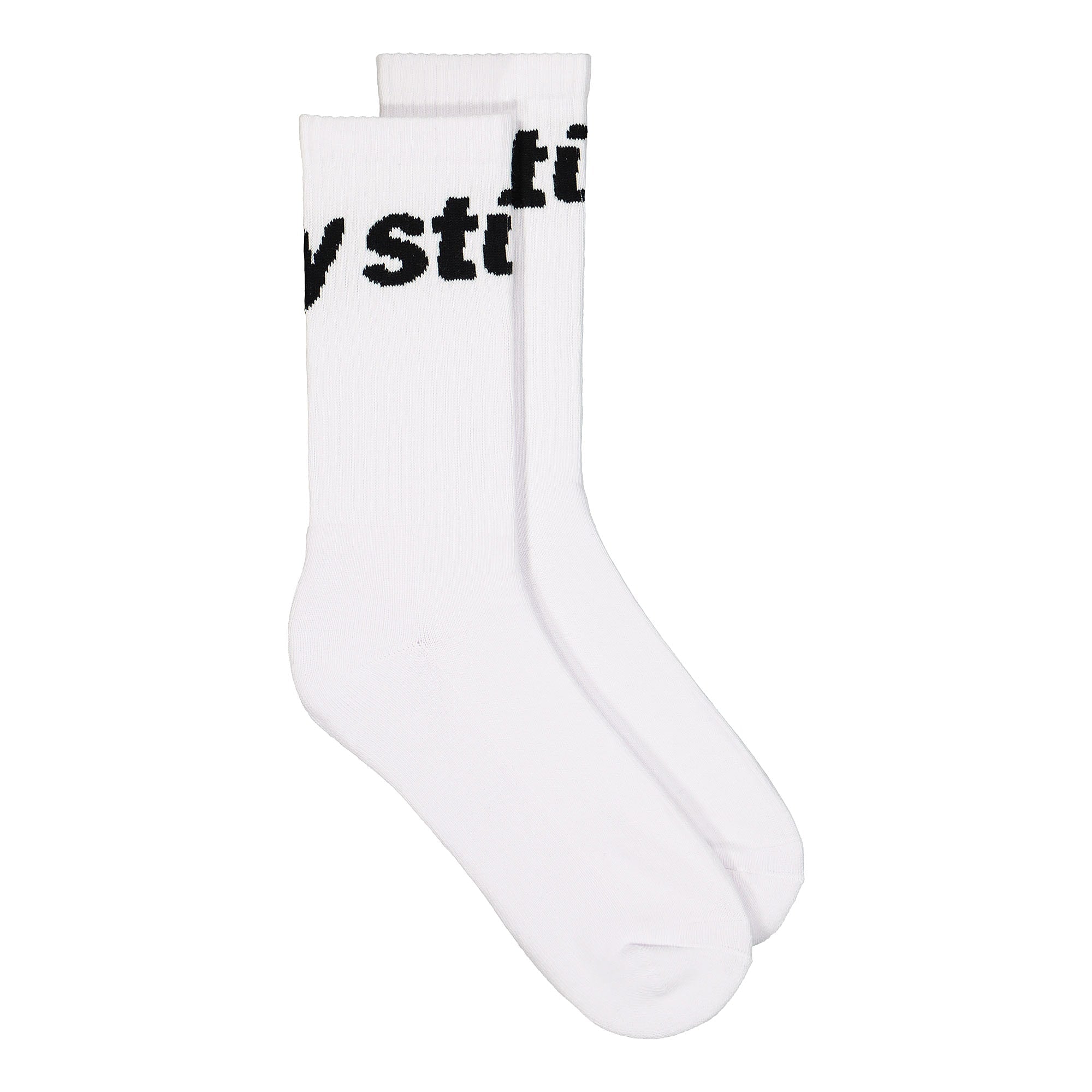 Stussy Jacquard Logo Socks White / Black Socks 138697 / 1415 | Overkill