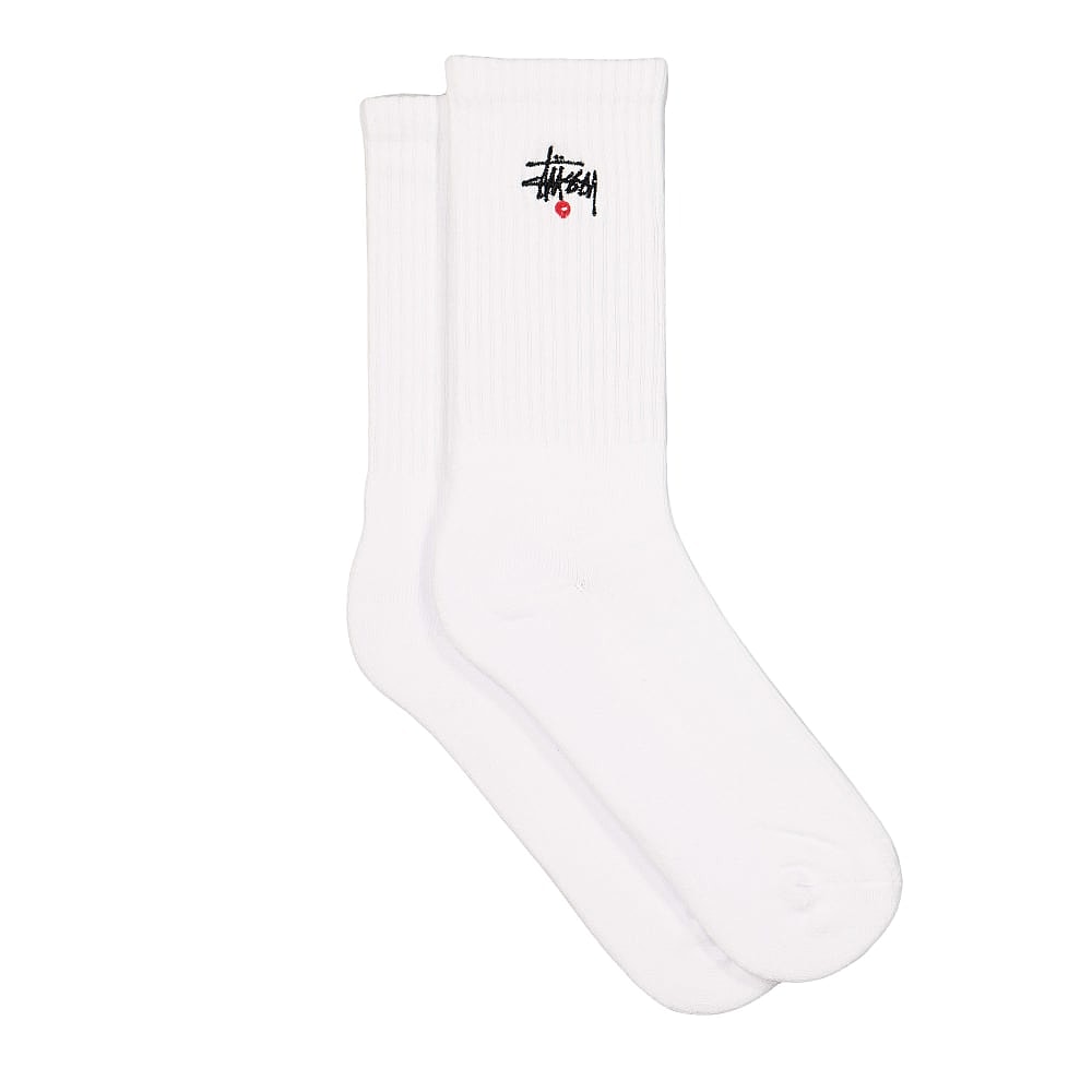 Stussy Basic Logo Crew Socks White Socks 138713 / 1201 | Overkill