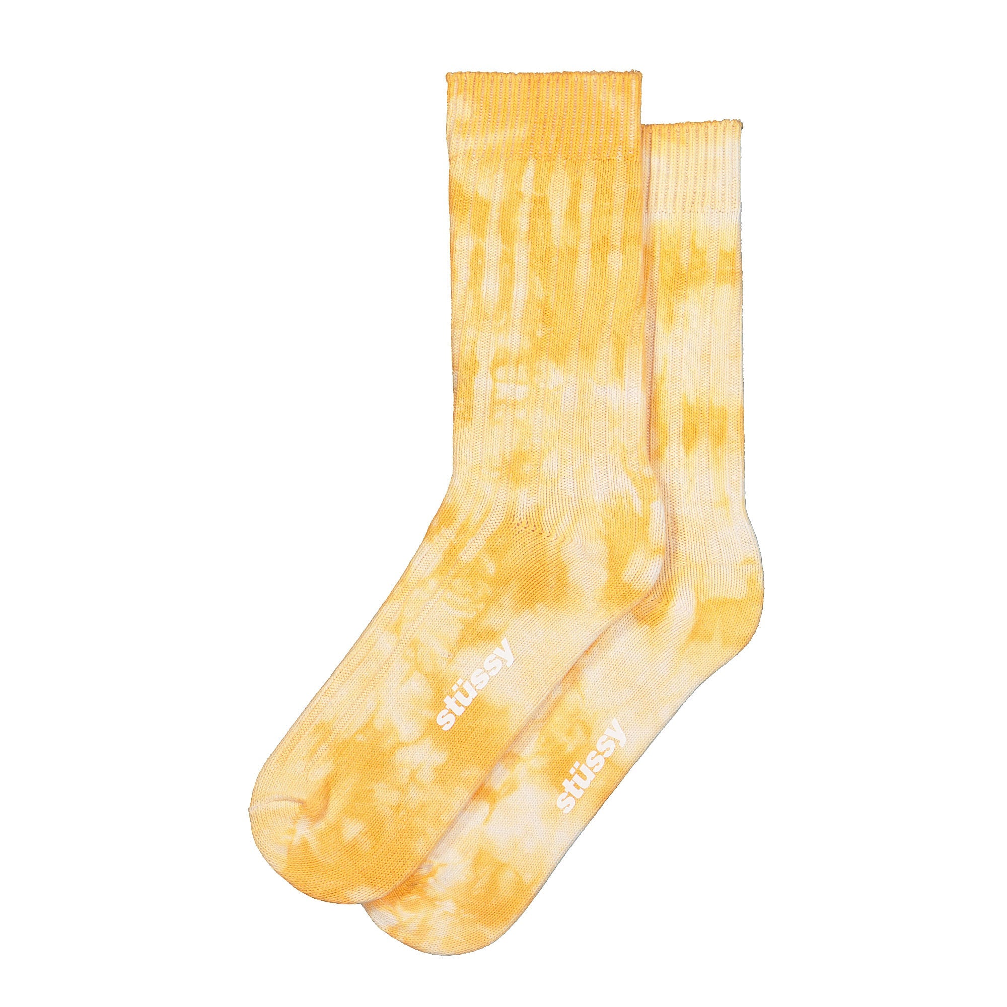 Stussy Dyed Ribbed Crew Socks Yellow Socks 138741 / 0201 | Overkill