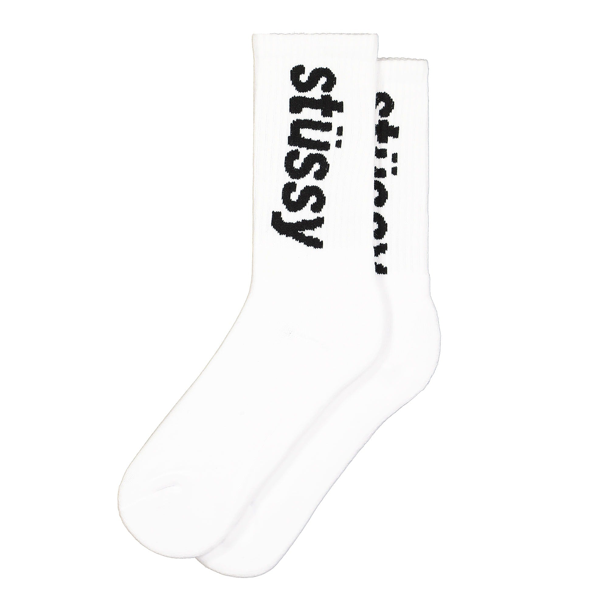 Stussy Helvetica Jacquard Crew Socks White Socks 138742 / 1201 | Overkill