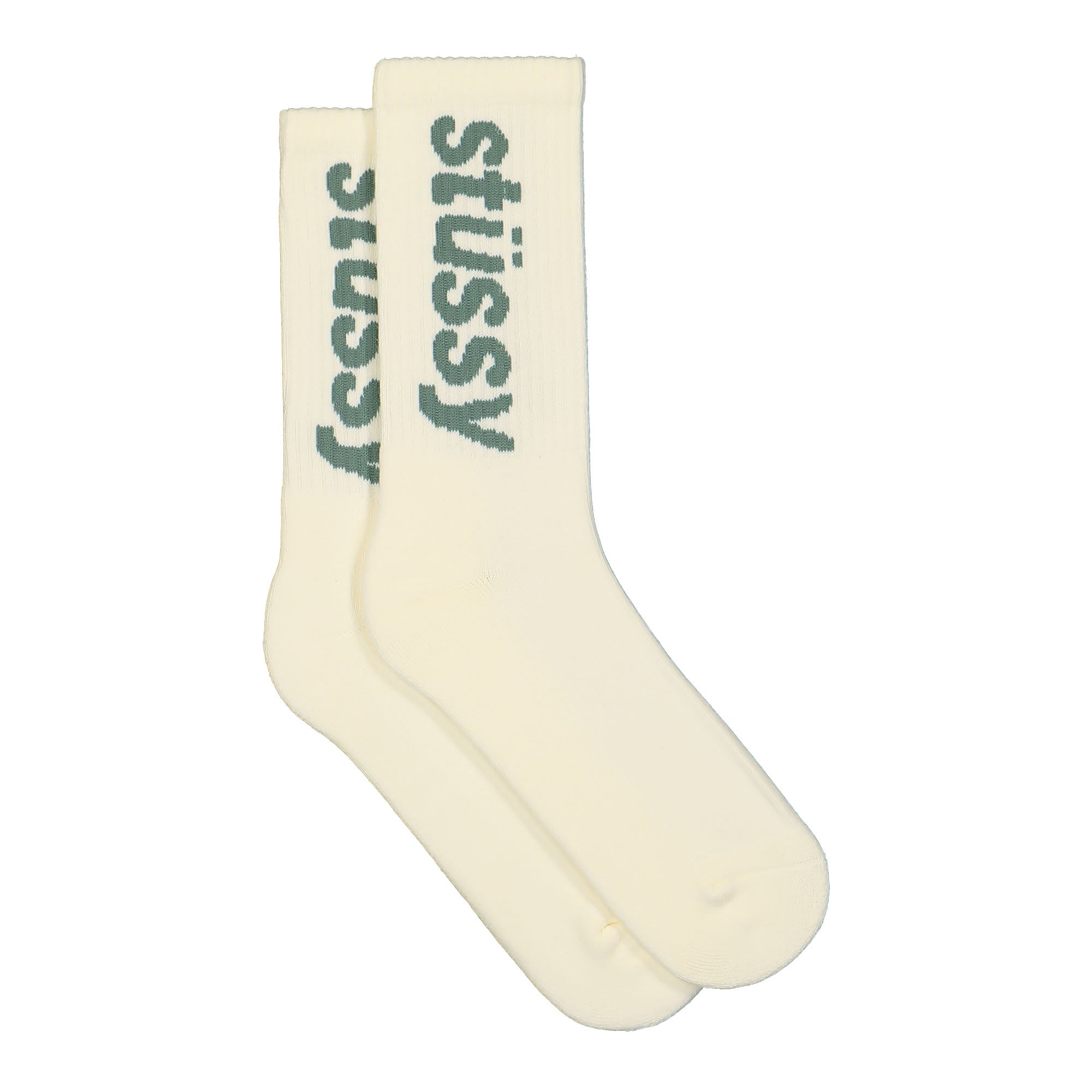 Stussy Helvetica Crew Socks Chiffon / Stone Socks Material | Overkill