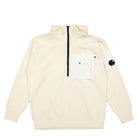 C.P. Company Knitwear Hooded Lambswool Gauze White Hoodies 13CMKN242A-005504M 103 | Overkill