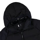C.P. Company ECO Chrome R Hooded Down Jacket Total Eclipse Jackets Close-up | Overkill