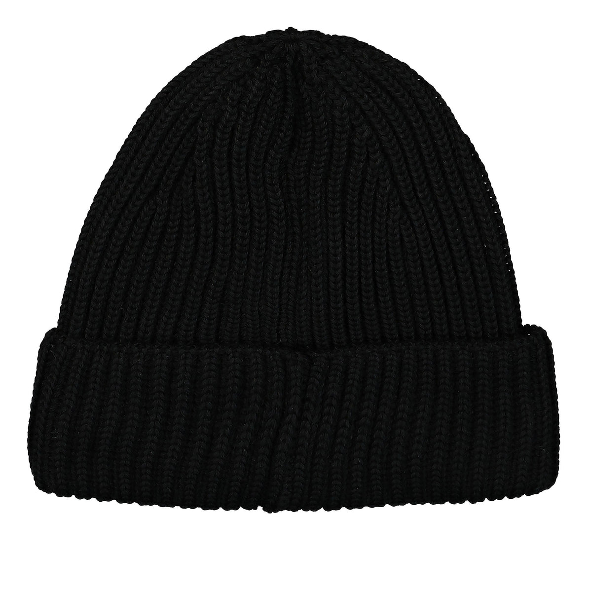C.P. Company Extra Fine Merino Wool Logo Beanie Black Beanies  Material | Overkill