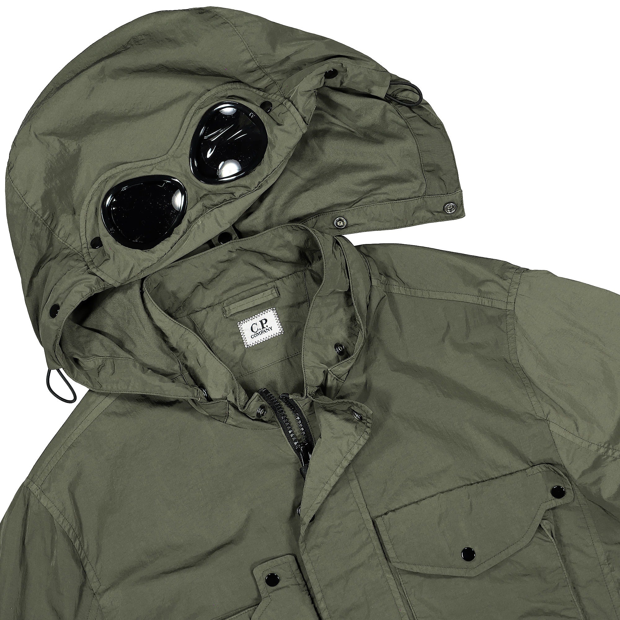 C.P. Company Chrome-R Goggle Jacket Thyme Windbreaker Detailfoto | Overkill