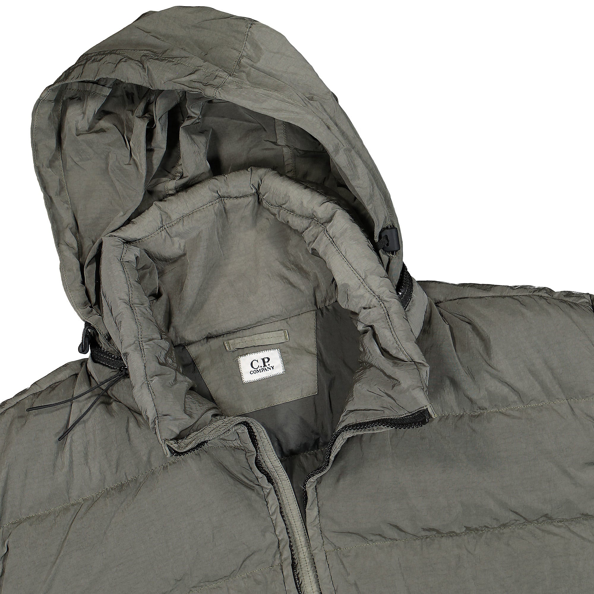 C.P. Company Eco-Chrome-R Down Jacket Thyme Jackets Close-up | Overkill