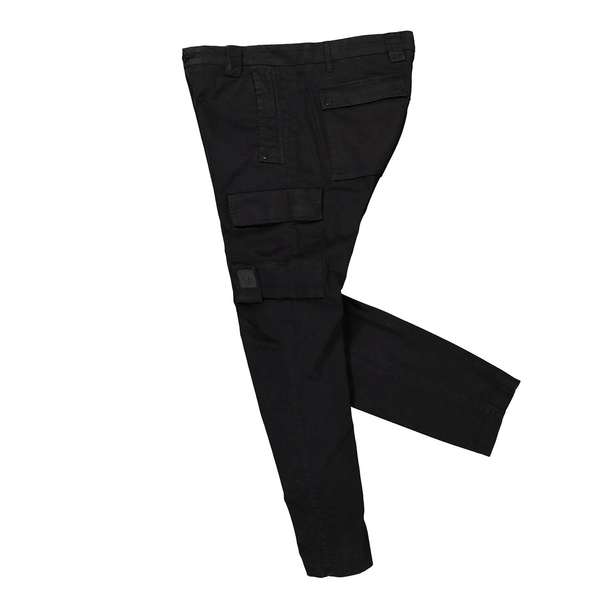 C.P. Company Stretch Sateen Cargo Pants Black Cargo Pants Close-up | Overkill