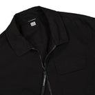 C.P. Company Gabardine Longsleeve Zip Shirt Black Shirts Close-up | Overkill