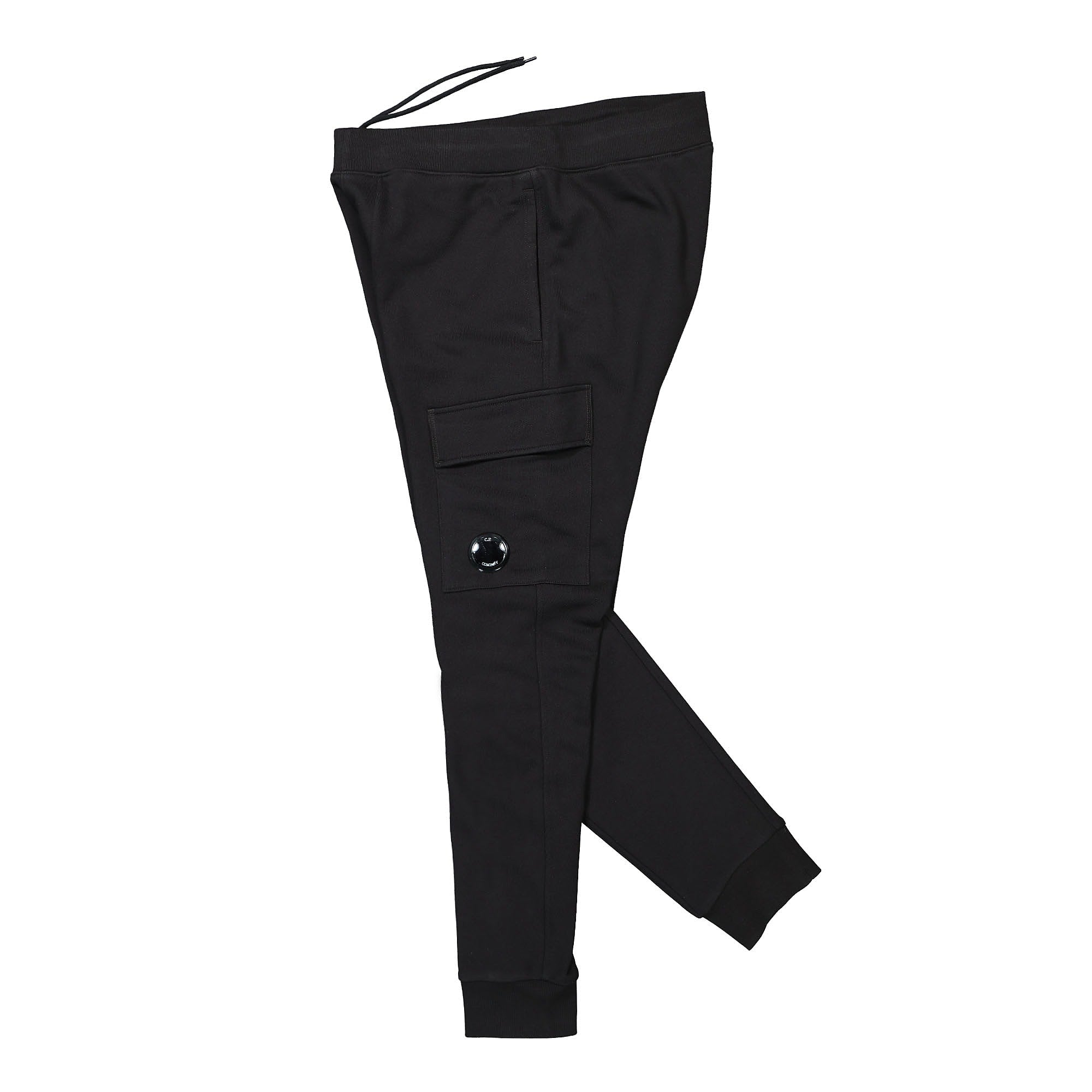 C.P. Company Diagonal Raised Fleece Track Pants Black Sweat & Track Pants Close-up | Overkill