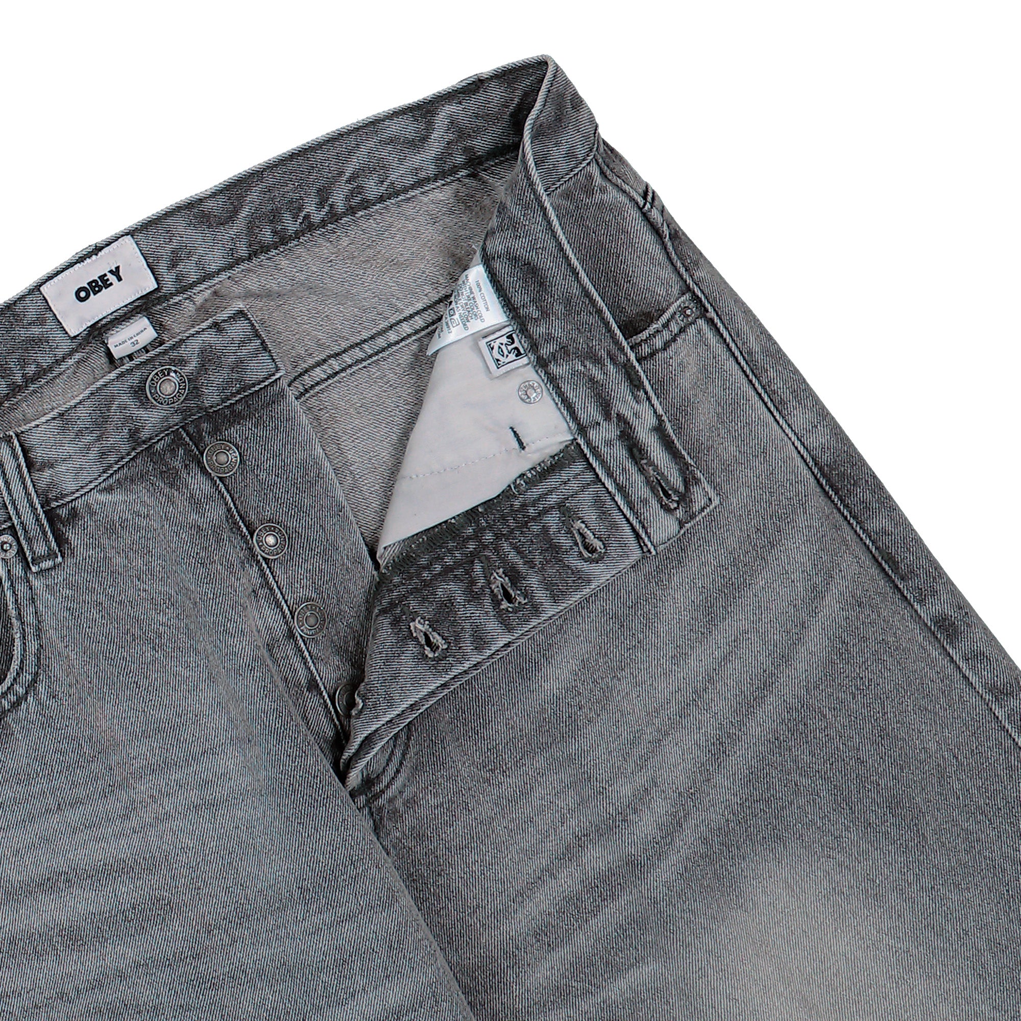 Obey Boxcar Straight Leg Denim Archive Grey Jeans 142010119-ARG Detail View 1 | Overkill
