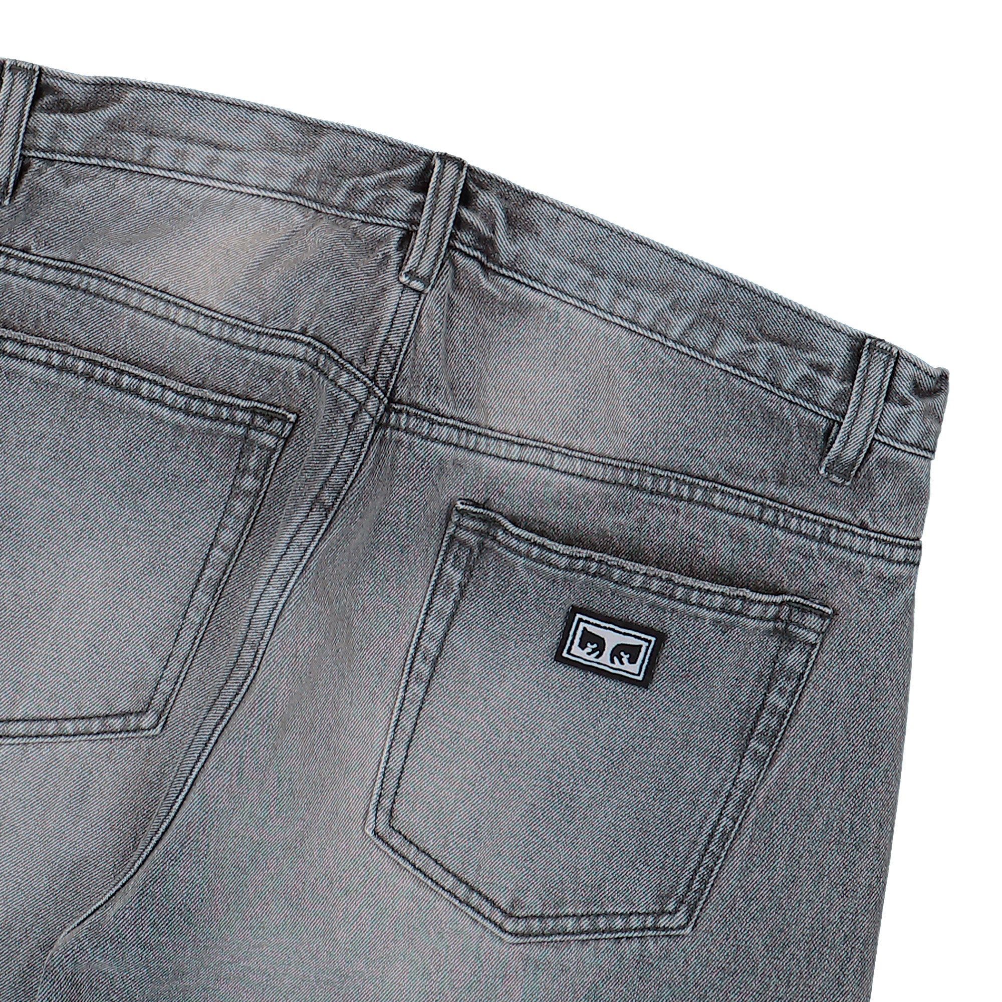 Obey Boxcar Straight Leg Denim Archive Grey Jeans 142010119-ARG Detail View 2 | Overkill
