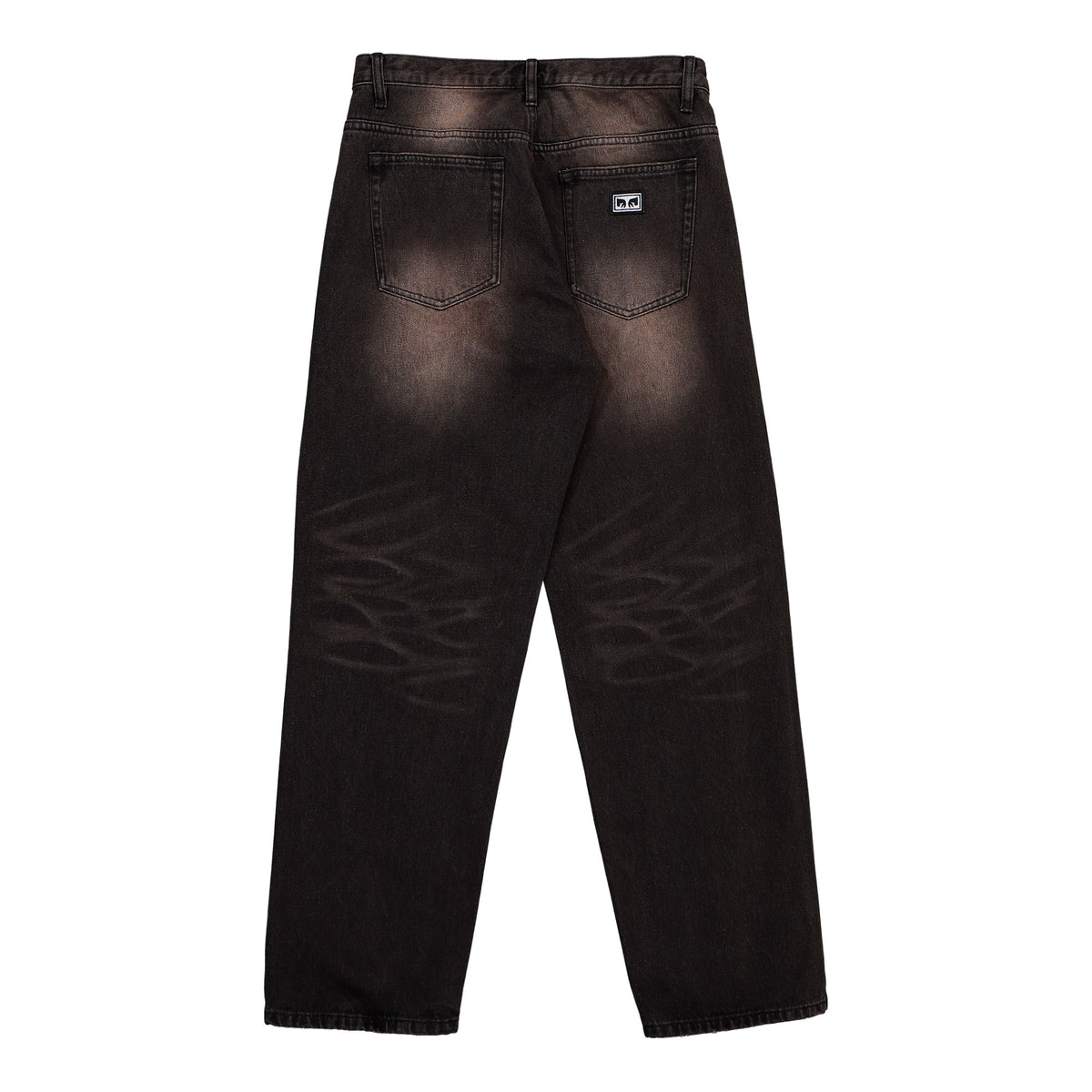 Obey Studded Boxcar Straight Leg DM Black Rust Wash Jeans 142010121-BRU Close-up | Overkill
