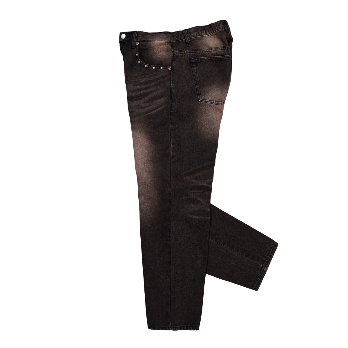 Obey Studded Boxcar Straight Leg DM Black Rust Wash Jeans 142010121-BRU Detailfoto | Overkill
